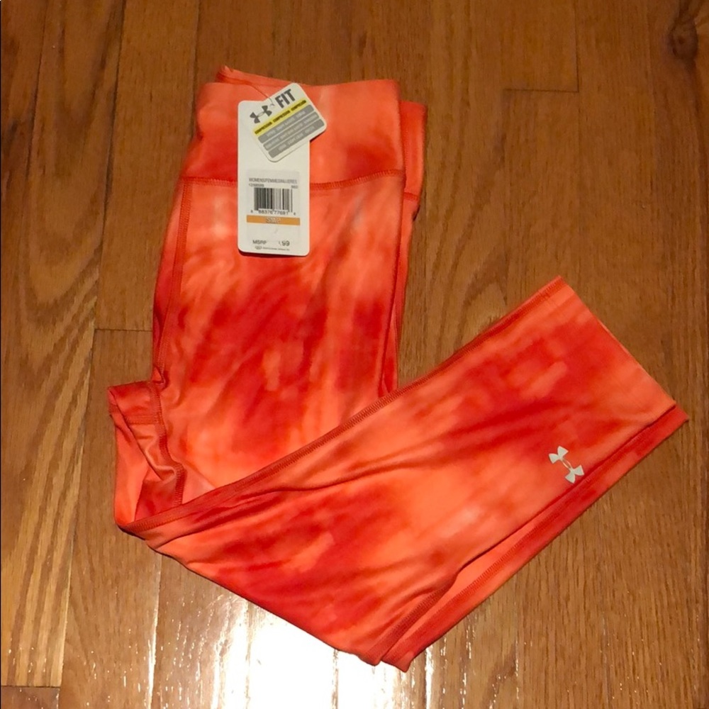 Under Armour orange the dye crop leggings